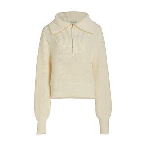 NEW Varley - Size XL, Women's Mentone Quarter-Zip Knit Top - Egret
